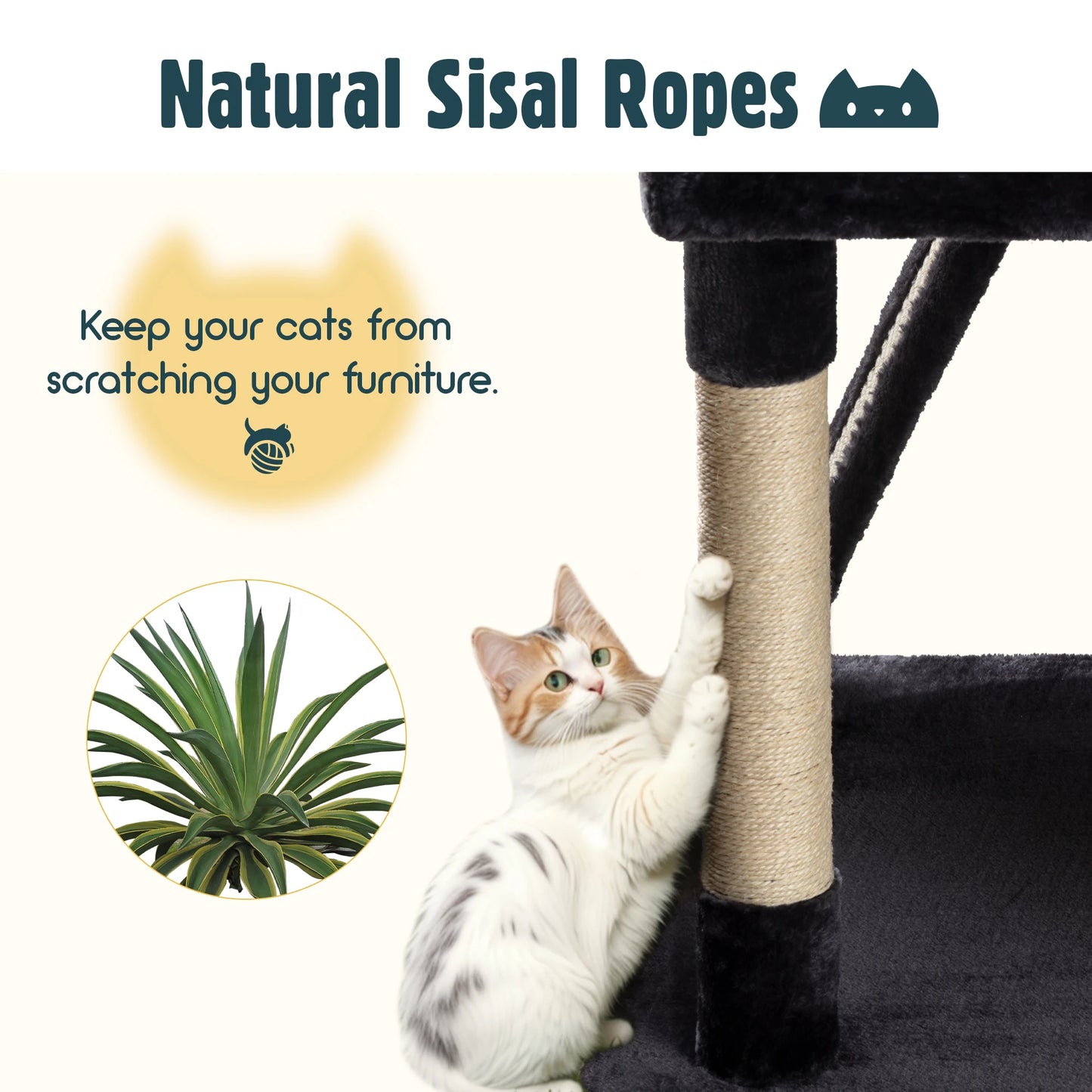 HOOMIC Multi-Level Cat Tree Tower With Plush Perches And Condo