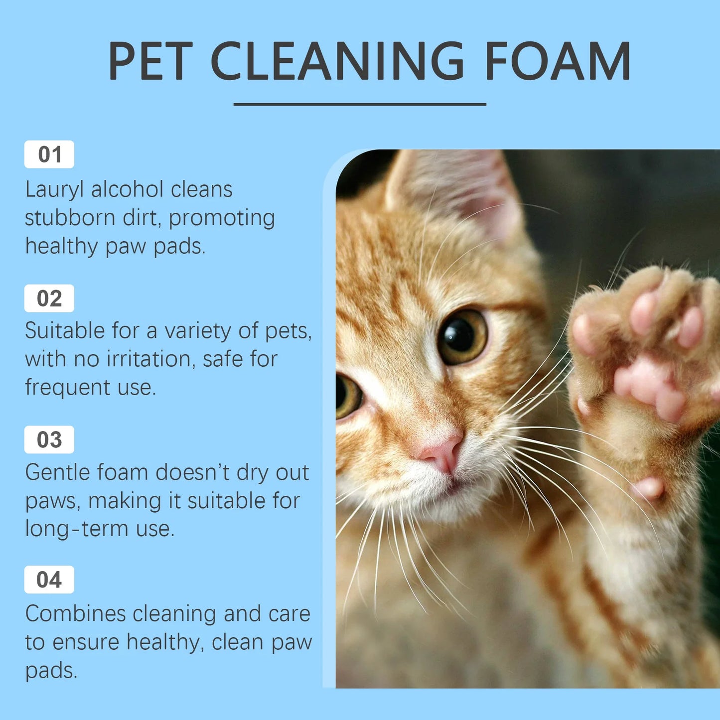 YEGBONG Pet Paw Foam Cleaner For Dogs And Cats Odor