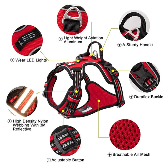 TRUELOVECN Truelove Reflective Nylon Dog Harness No Pull Adjustable