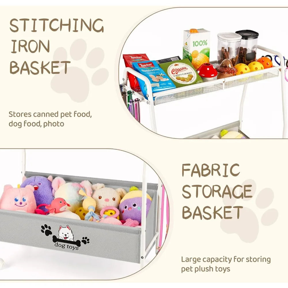 2 Tier Dog Toy Storage Basket Organizer for Living Room