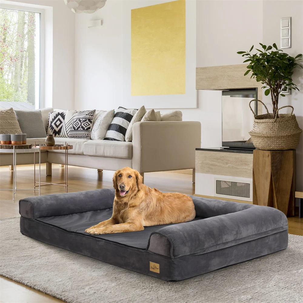 BORWARTC Calming Orthopedic Memory Foam Dog Bed With Removable Cover