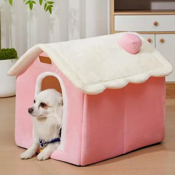 Foldable Indoor Memory Sponge Dog House Bed With Cushion Comfort