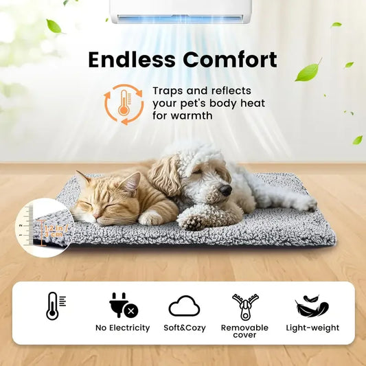 Self-Heating Pet Pad Blanket No Electricity For Dogs Cats Anti-Slip