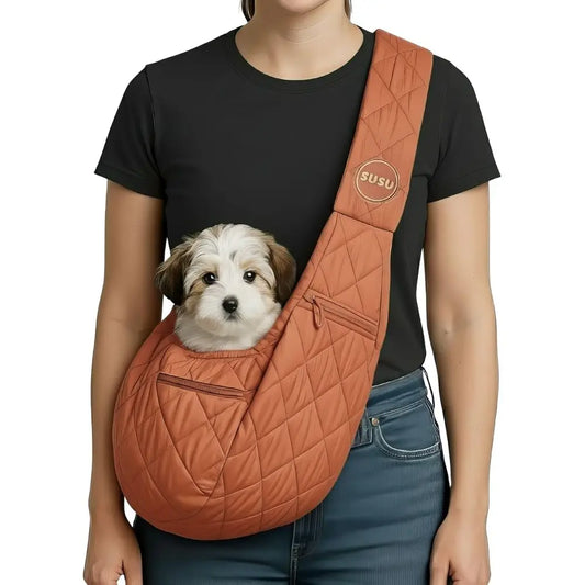 Carrier Sling for Dogs 2-In-1 Hands Free Cross Body