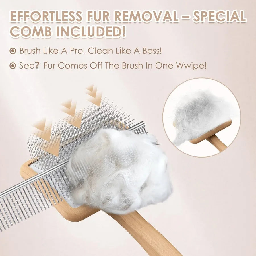 Hign-concerned Slicker Brush For Dogs 3pc Grooming Kit Undercoat Rake