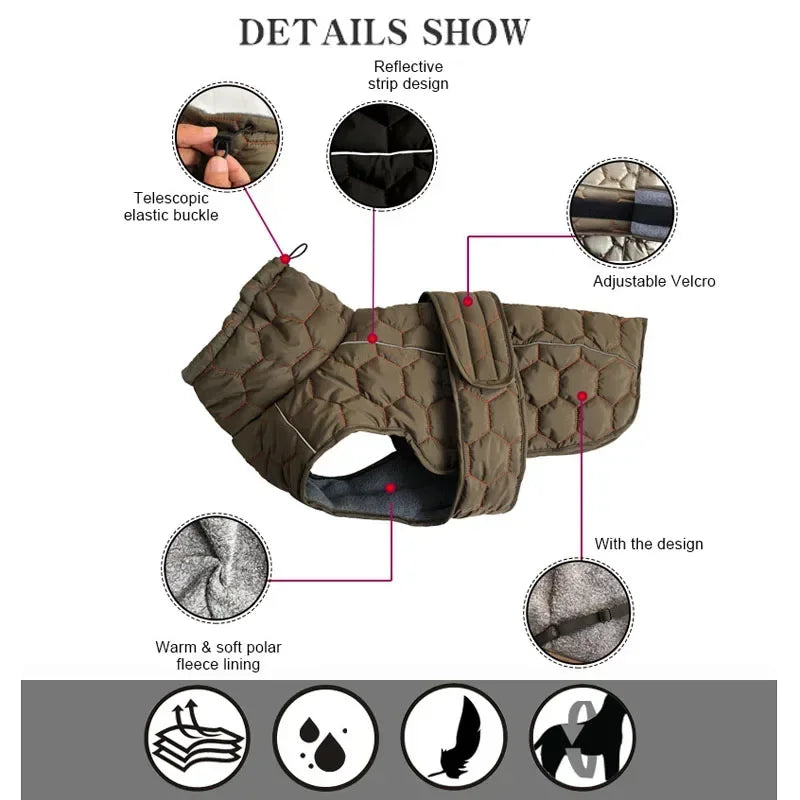 Miss Pet Winter Warm Reflective Snow Suit Jacket For Dogs