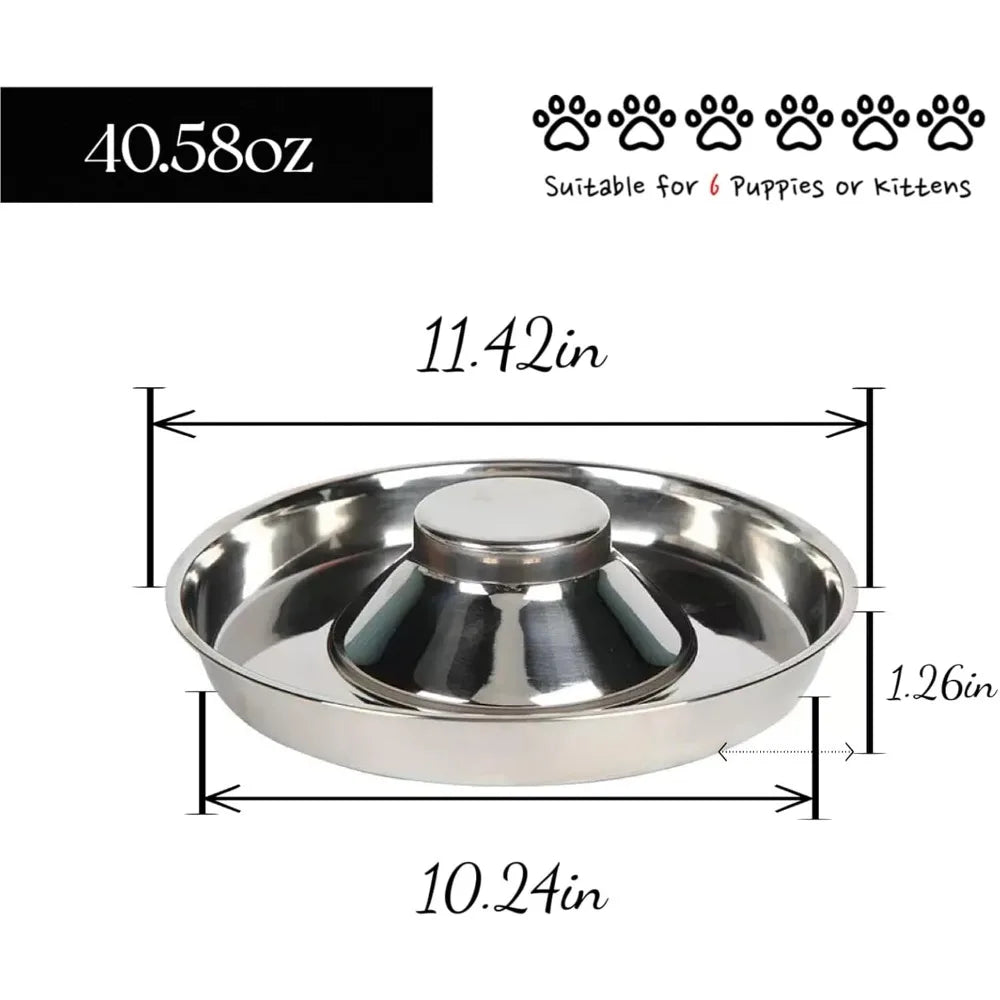 Hign-concerned Stainless Steel Puppy Weaning Bowls With Non Slip Mat