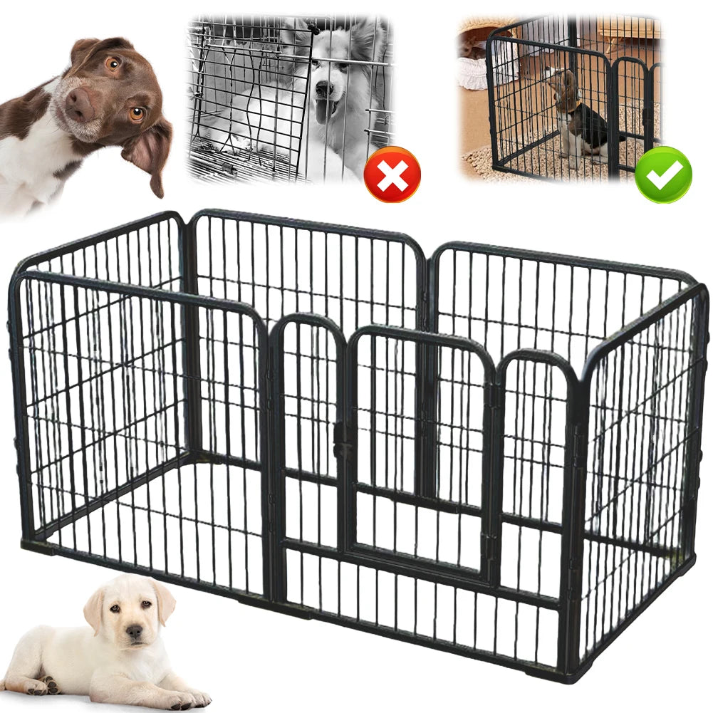 Detachable 6Panel Metal Play Pen Heavy Duty For Dogs Rabbits
