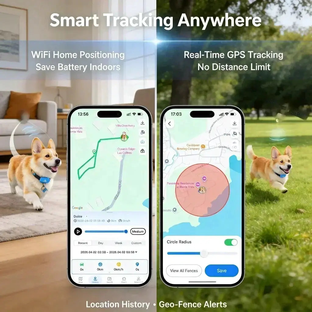 GPS Pet Tracker 4G for Dogs & Cats Built-in SIM with Real-Time Tracking, WiFi Home Positioning, IP67 Waterproof, Plan Required by Furtastic Pet Essentials