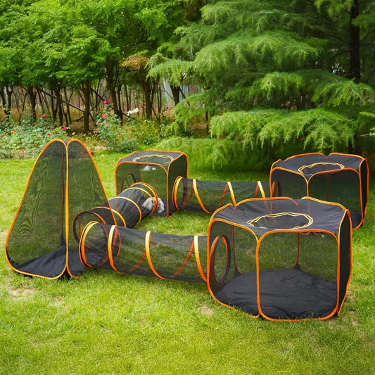 Foldable Outdoor Cat Enclosure Pop Up Mesh Playpen