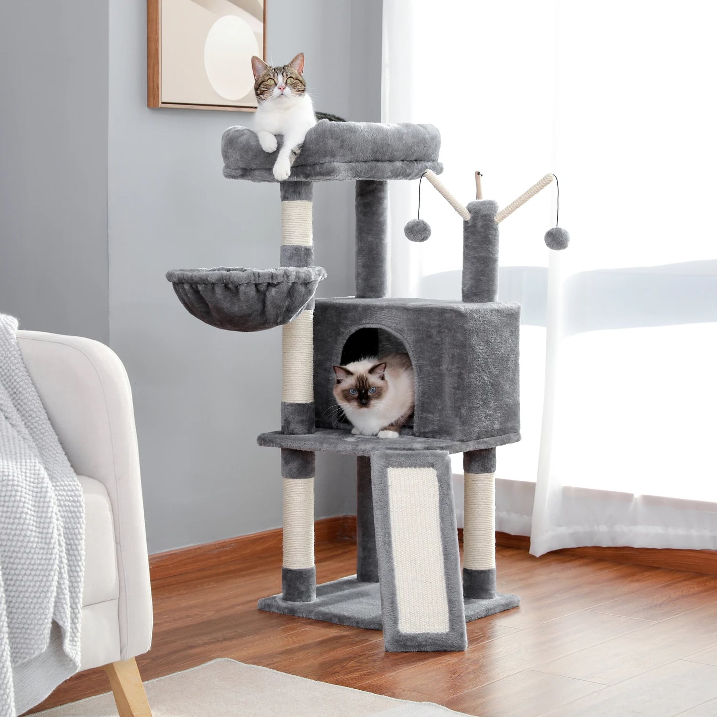 PEQULTICN Cactus Cat Tree With Condo And Multi Level Play