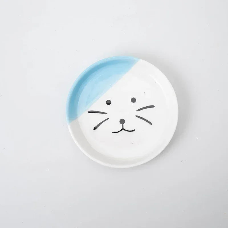 Hign-concerned Cat Bowl Ceramic High Foot Neck Guard Food Bowl