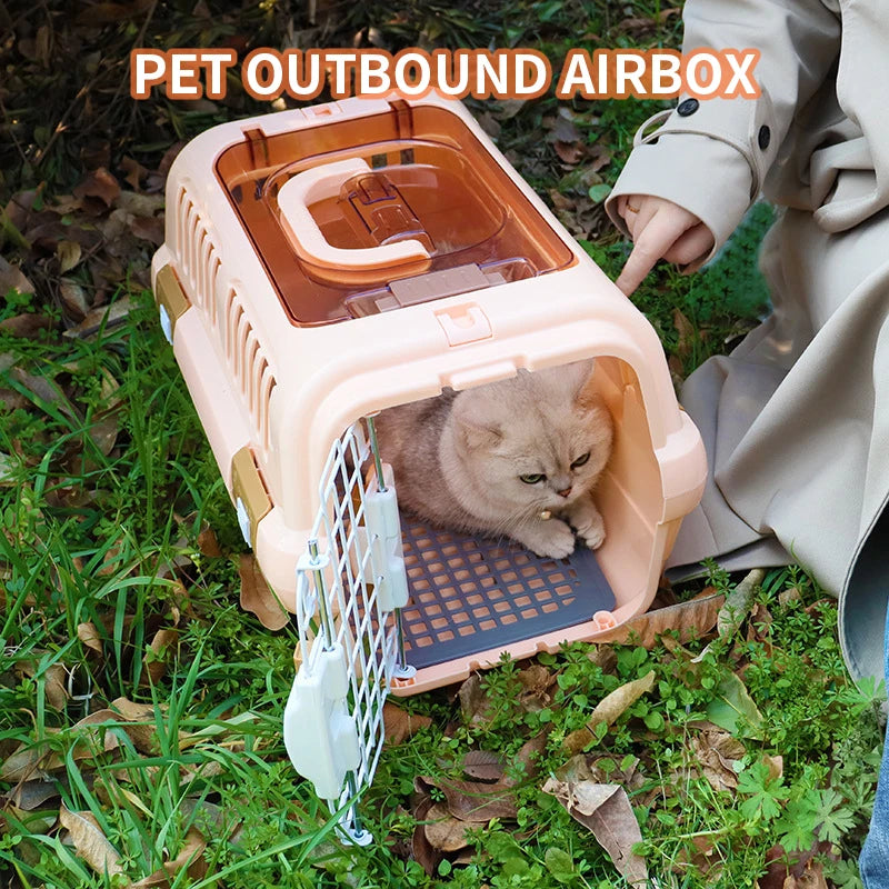 Outdoor Portable Cat Carrier Large Capacity Ventilated Cage For Pets
