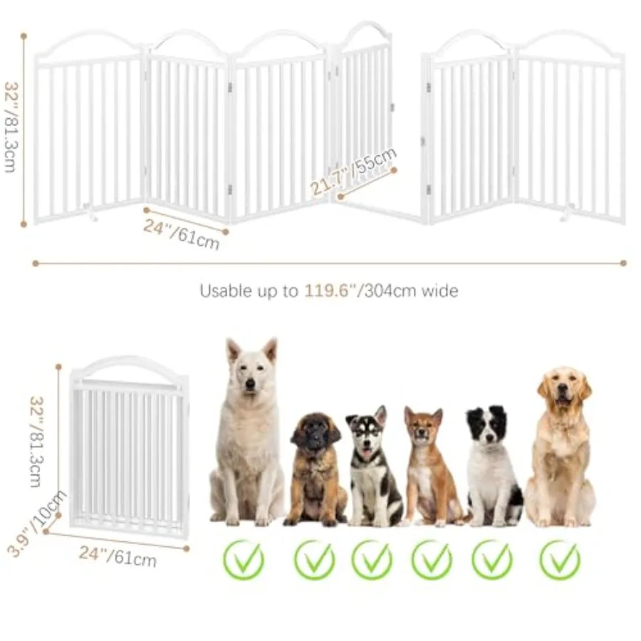MDNGDog Door Freestanding Dog Gate With Door Walk Through