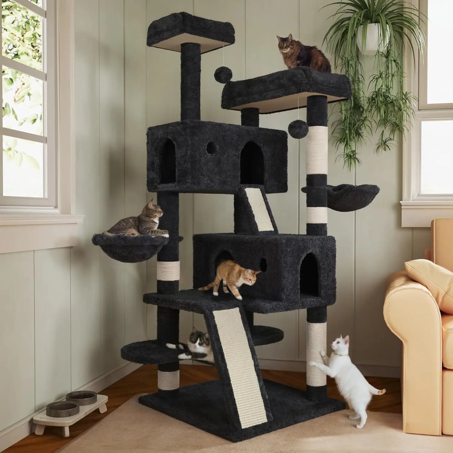 DAFIFY Cat Tree Tower With Sisal Posts And Plush Perches
