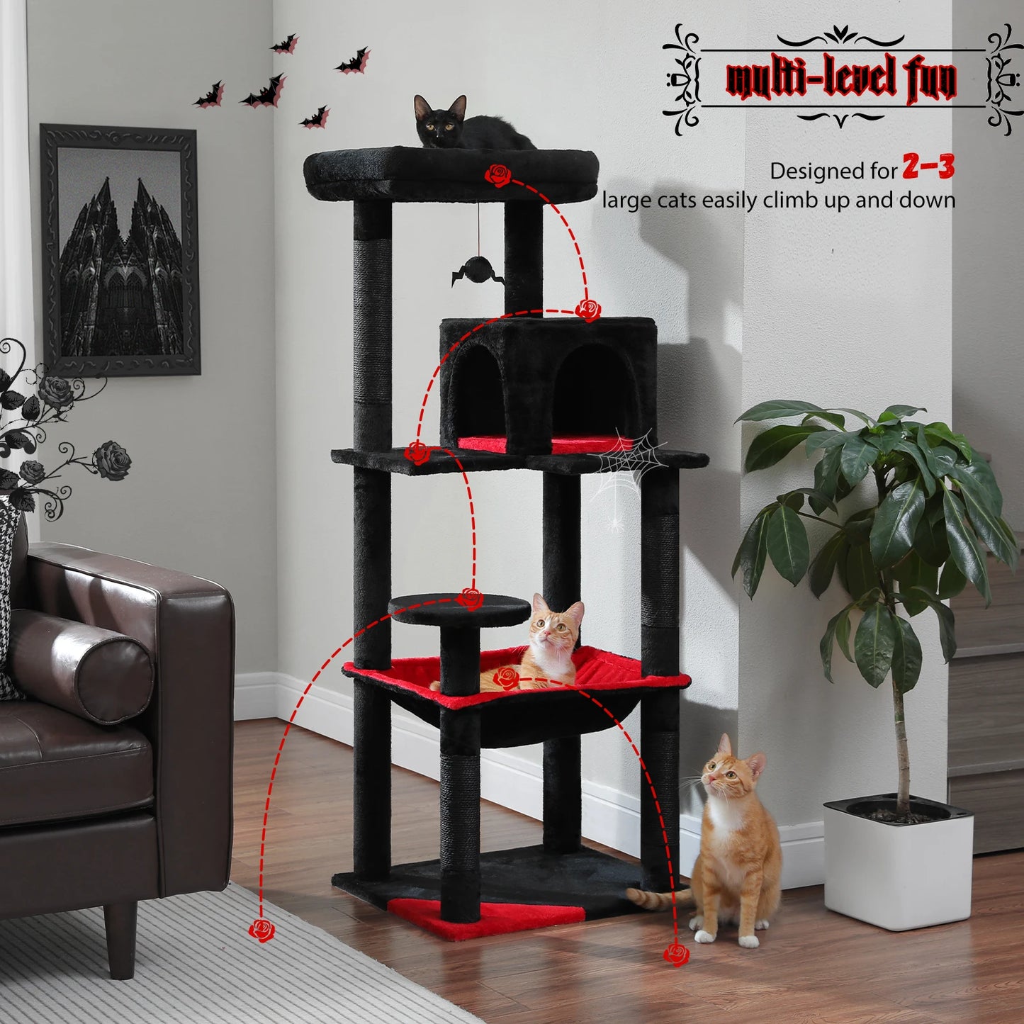 PAWZ Road 5 Level Cat Tree Tower Sisal Scratching Posts