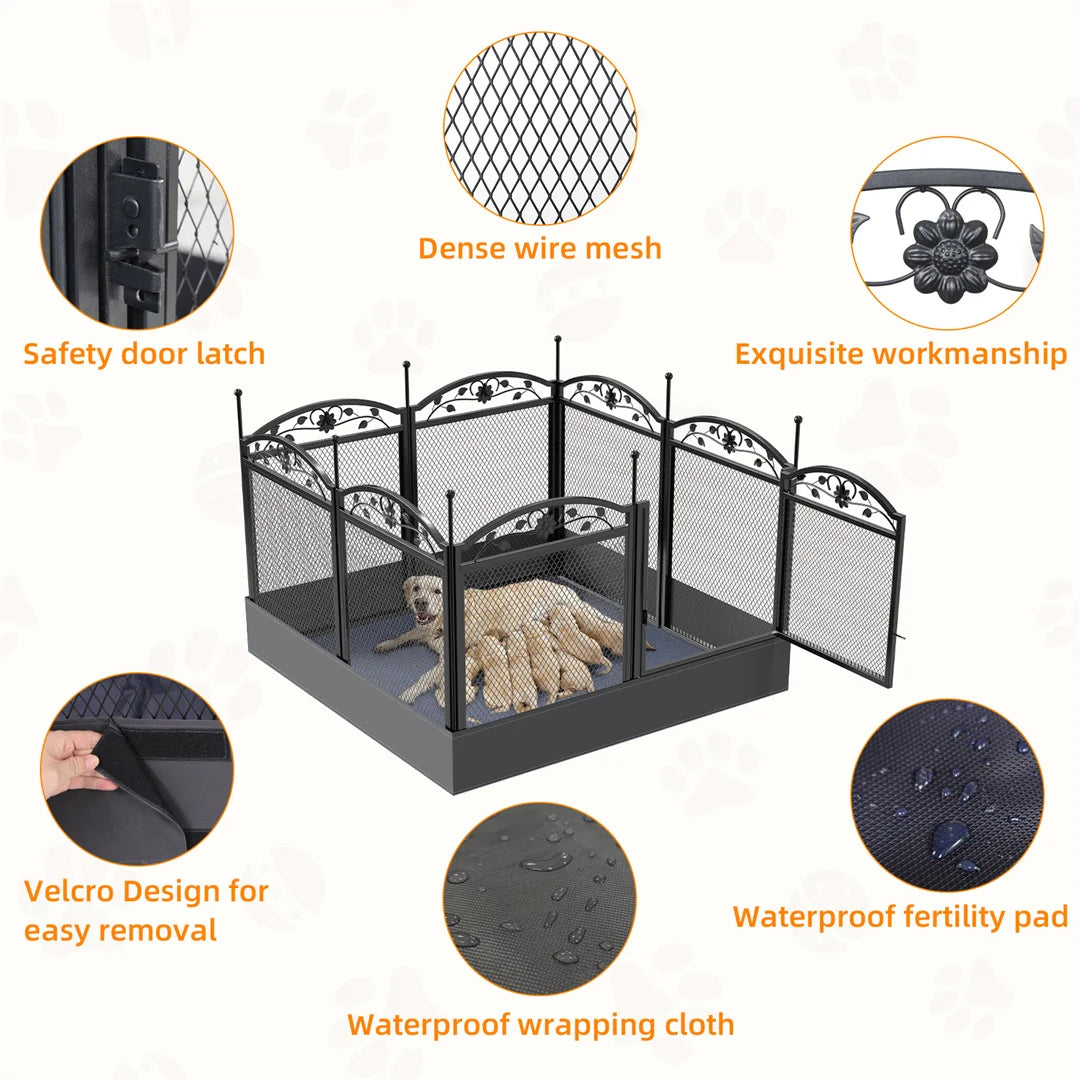 BINGOPAW 8 Panels Heavy Duty Dog Playpen For Indoor Outdoor