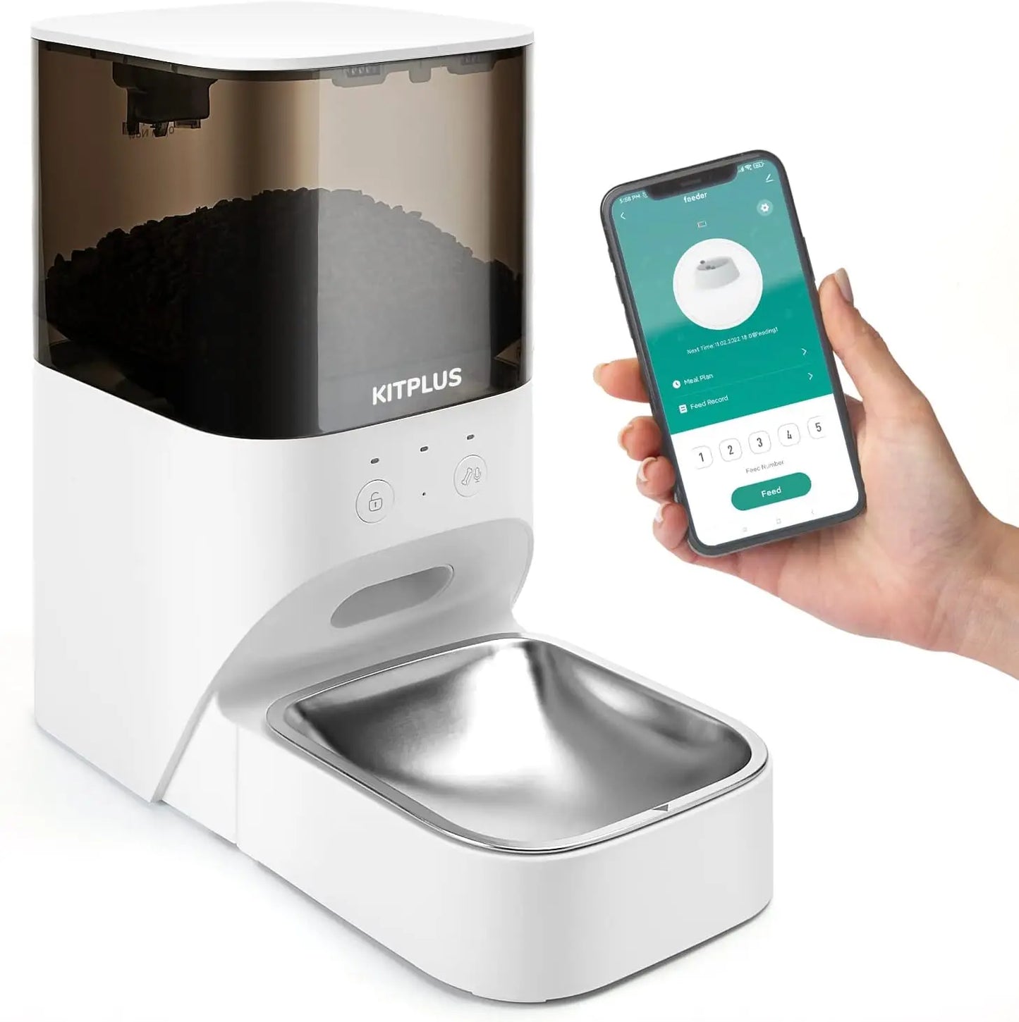 Automatic Cat Feeder With App Control And Lock Lid