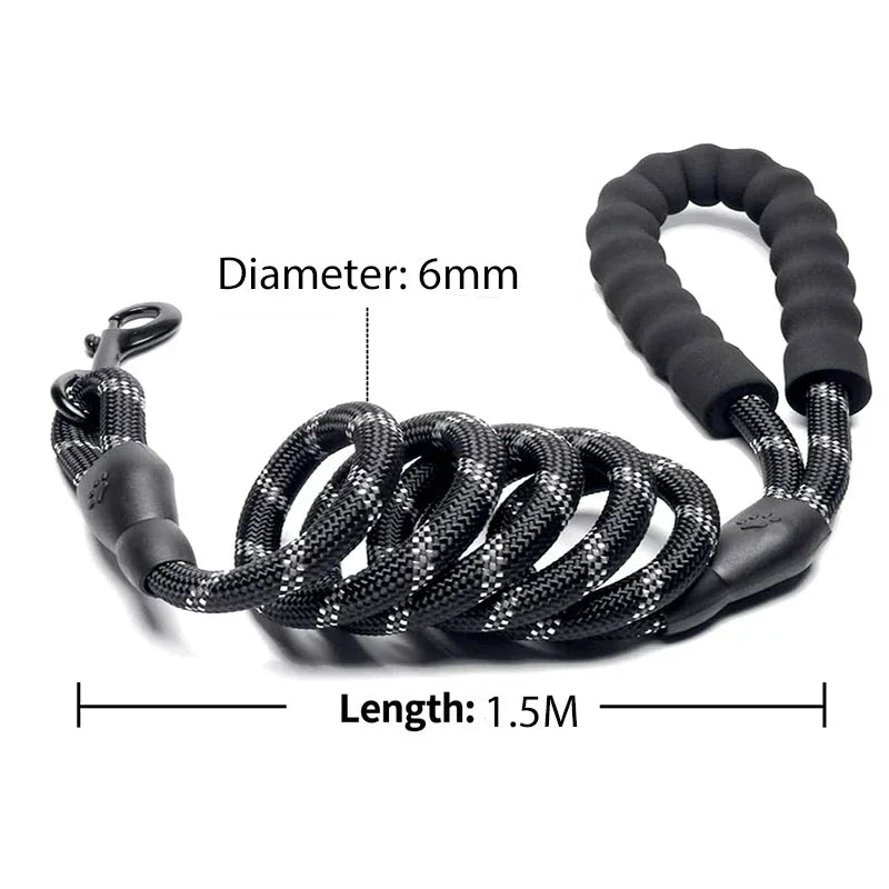 Durable and Reflective Nylon Dog Leash for All Sizes