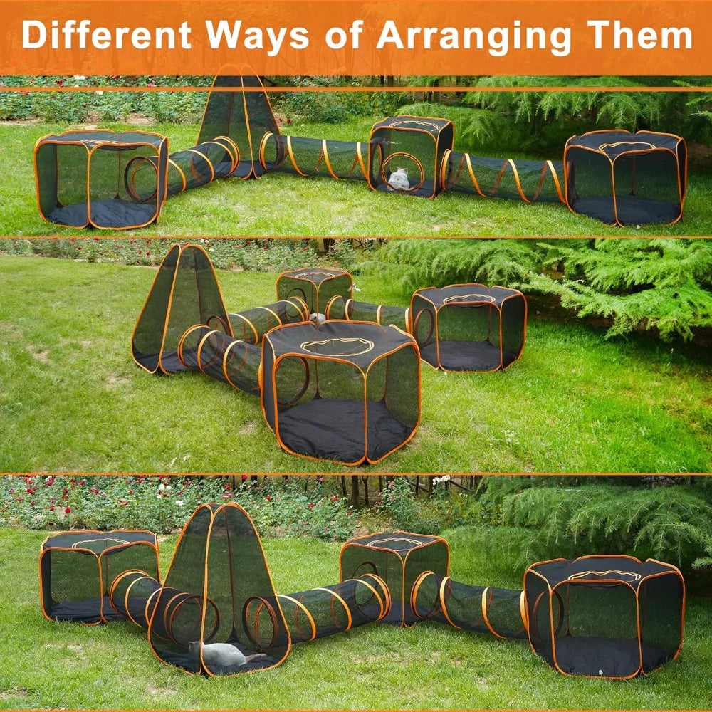 Outdoor Cat Enclosure Foldable Pop Up Mesh Playpen