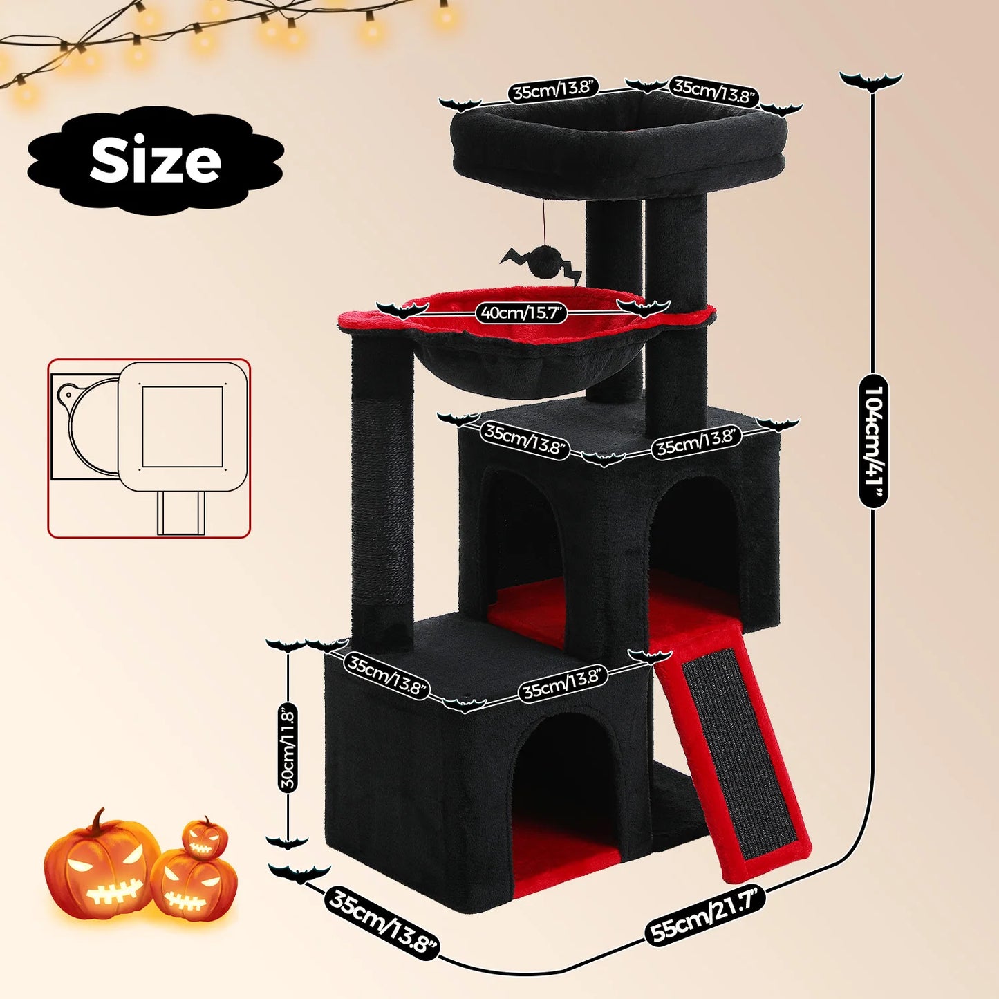 PAWZ Road Large Cat Tree Indoor Multi Level Tower Condos