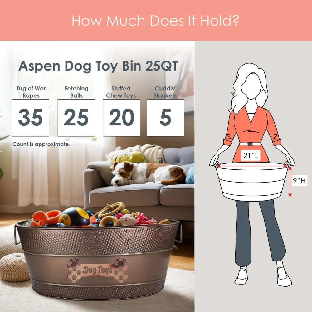 Hign-concerned Personalized Metal Dog Toy Bin with Handles