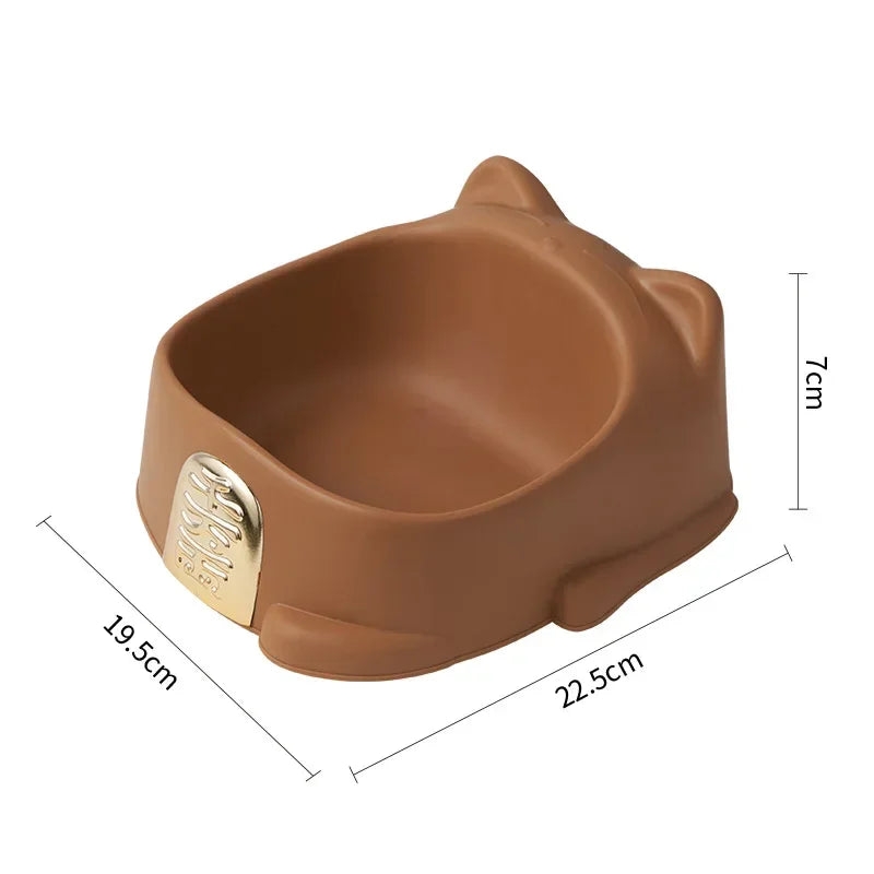 Hign-concerned Cartoon Lucky Cat Style Plastic Cat Bowl Feeder Non-slip