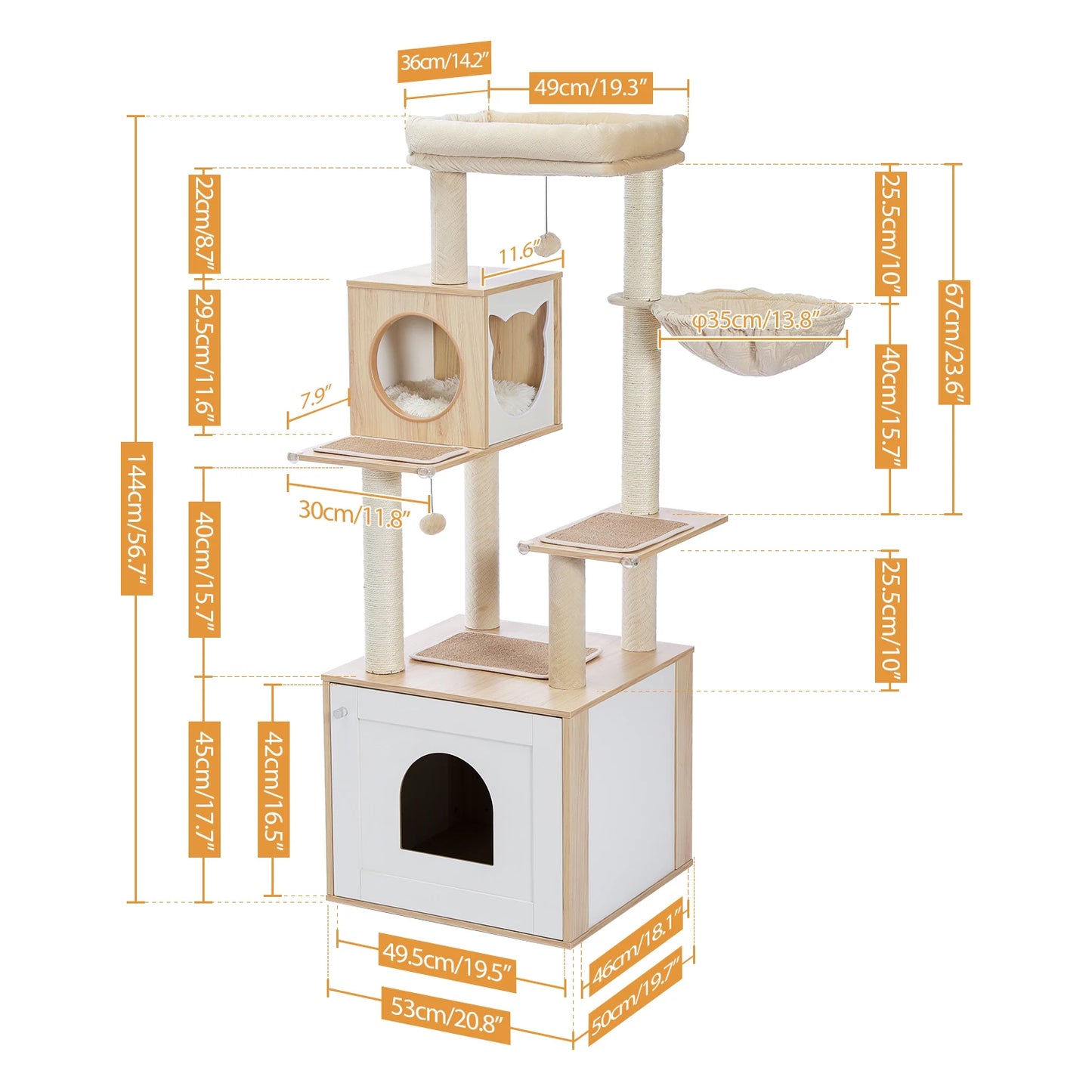 PAWZ Road Multi-Level Cat Tree Tower With Scratching Posts Durable
