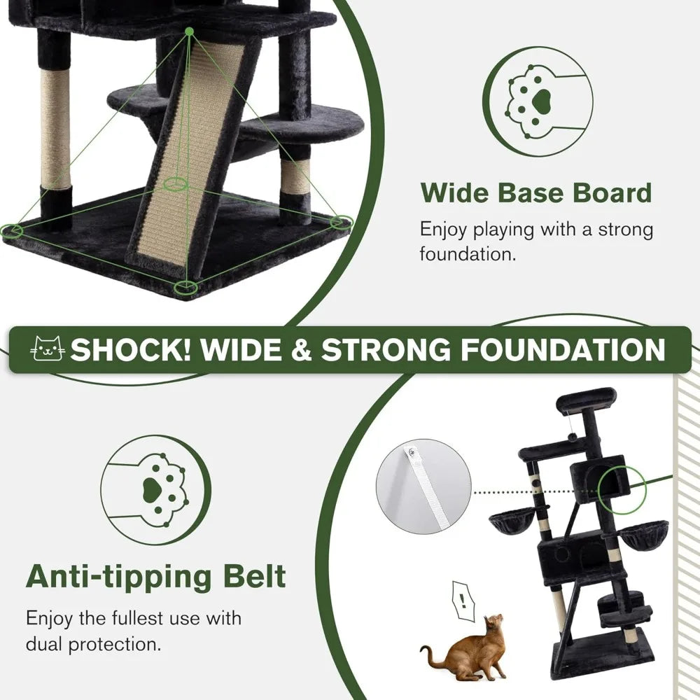 DAFIFY Cat Tree Tower With Sisal Posts And Plush Perches