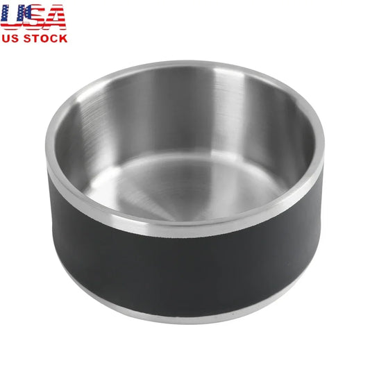 Double Wall Dog Feeding Bowl Non Skid Keeps Food Warm