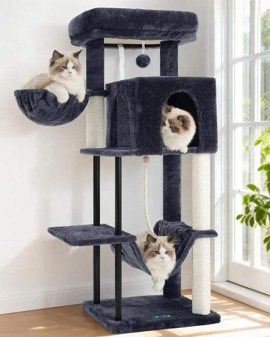 Cat Tree Tower for Indoor Cats With Scratching Post Hammock