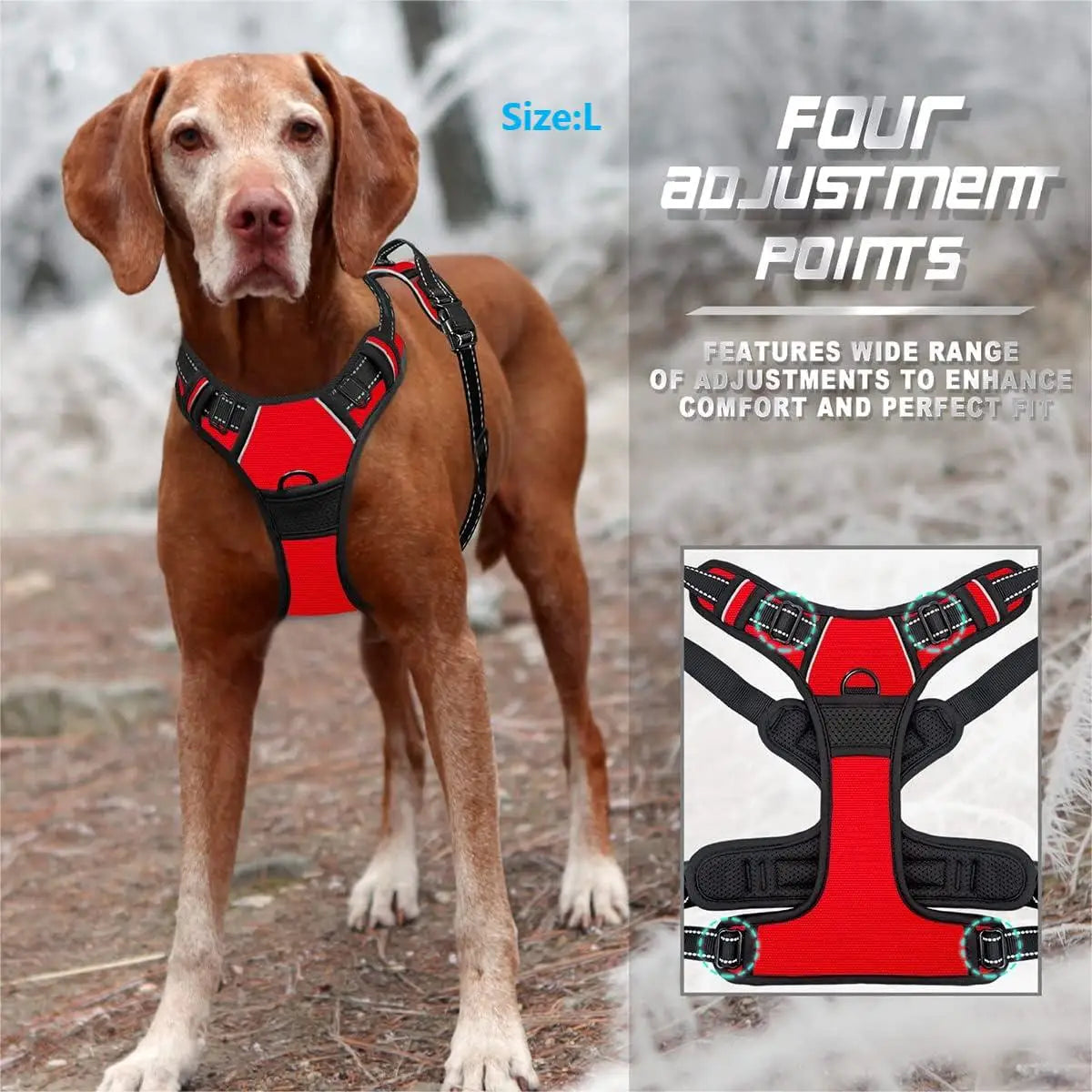NONECN No Pull Dog Harness Front Clip Reflective Vest