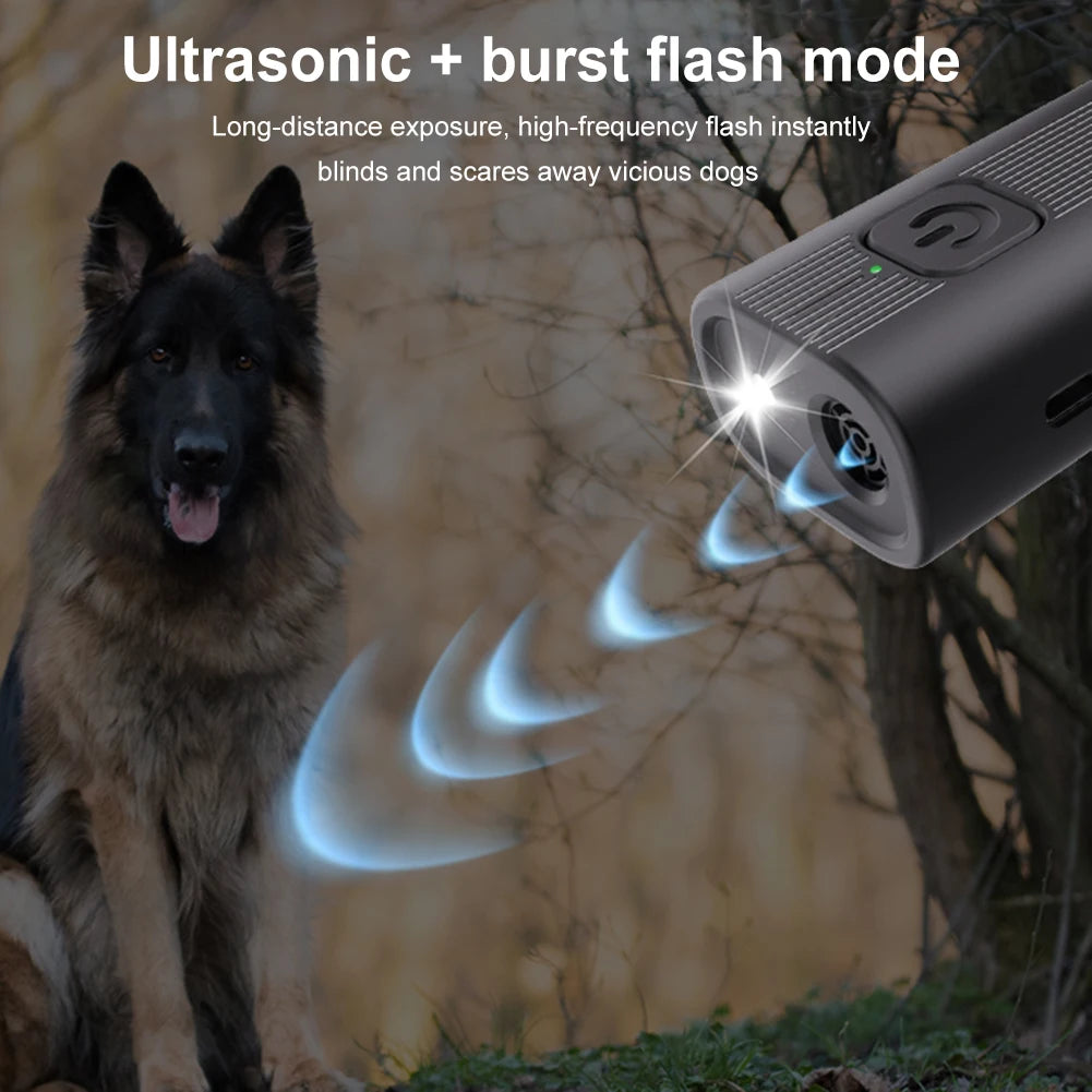 APWIKOGER Ultrasonic Anti Barking Device With LED Flashlight Rechargeable