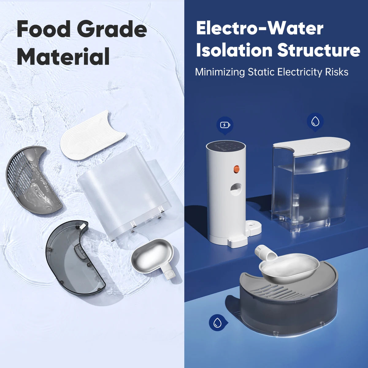 Booteely Stainless Steel Cat Water Dispenser Bowl