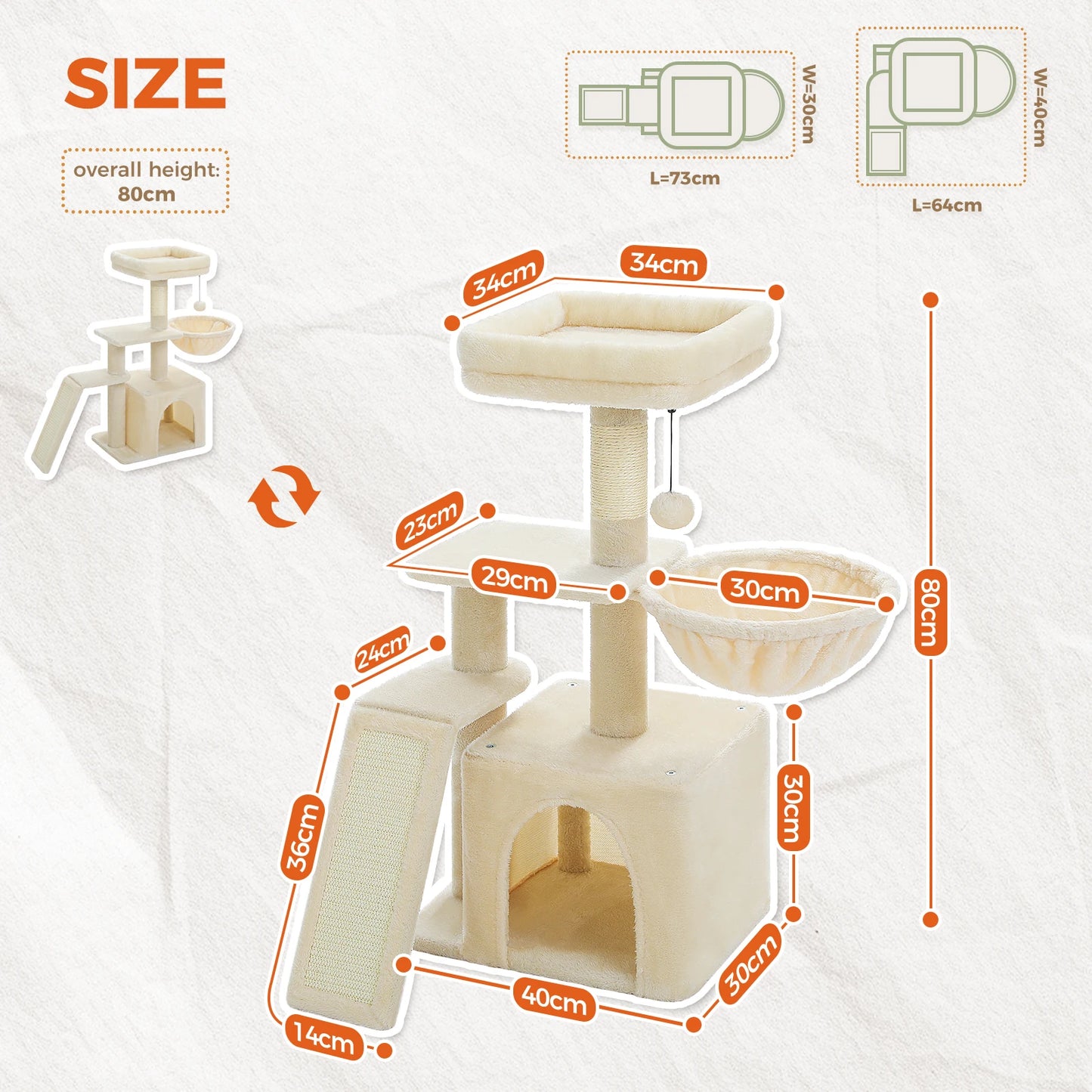 PAWZ Road Cat Tree Tower For Indoor Cats Scratching Posts