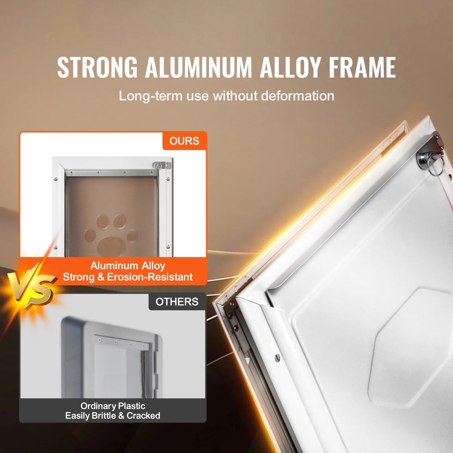 Aluminum Frame Pet Door With Lock And Weatherproof Flap
