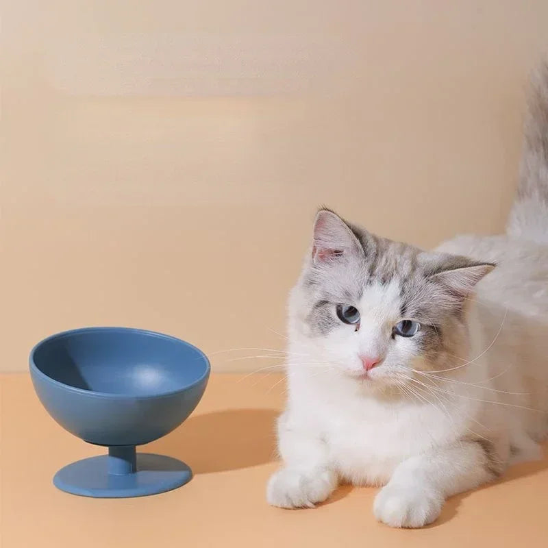 Hign-concerned Cat Tilt Design Anti-Overturning Feeding Bowl