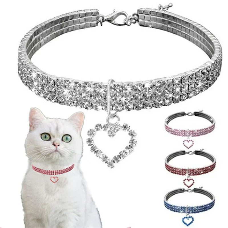 Bling Rhinestone Dog Collar Leash For Chihuahua Pets
