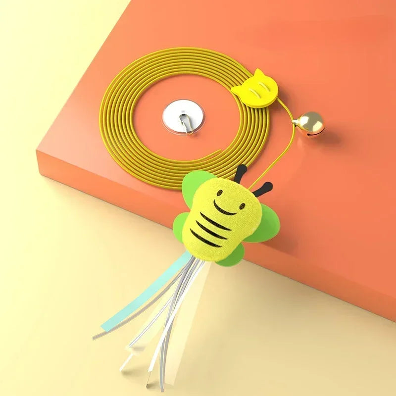 CN Cat Rope Teasing Toy With Bell Hanging Playground Swing
