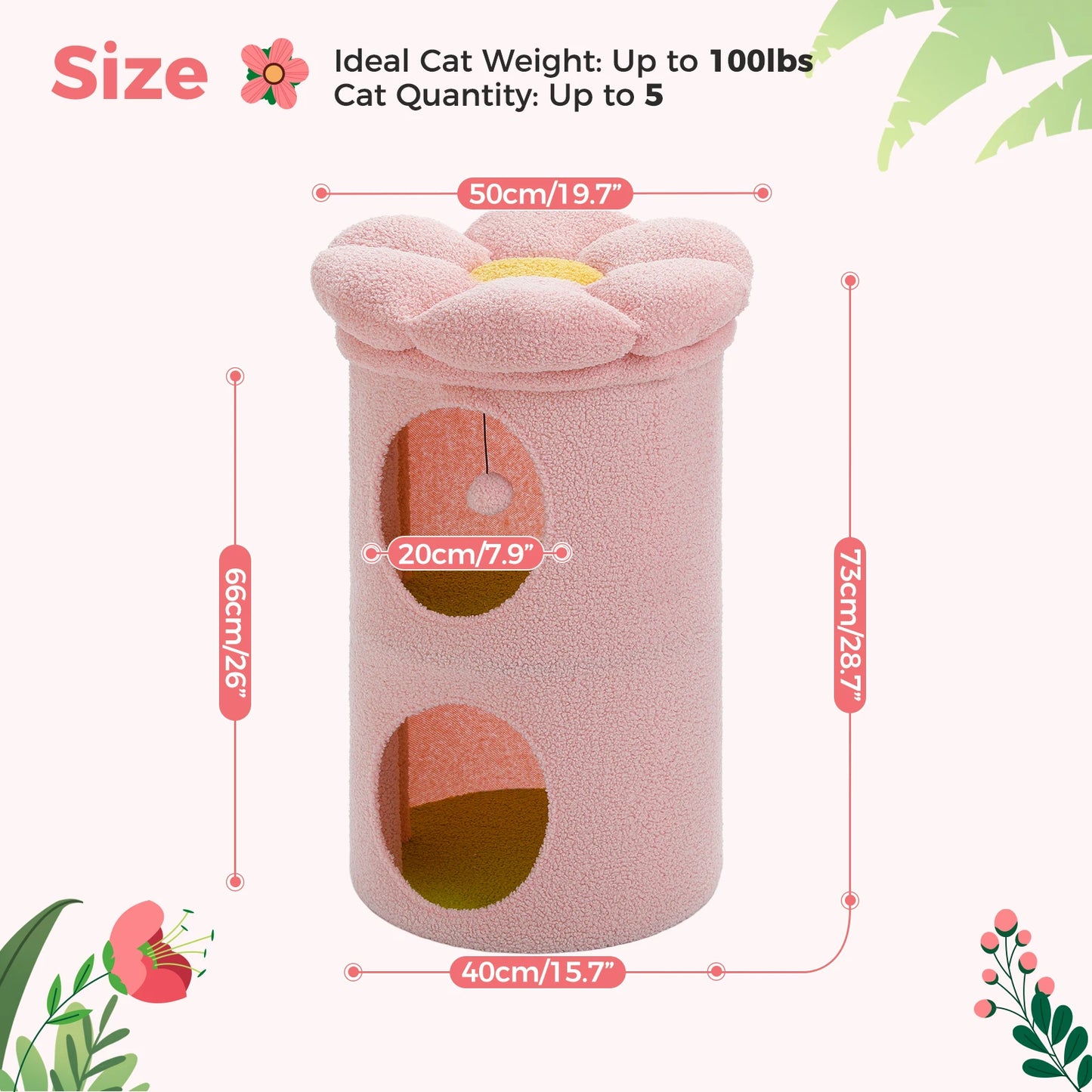 PAWZ Road Two-Story Cat House With Removable Flower Bed