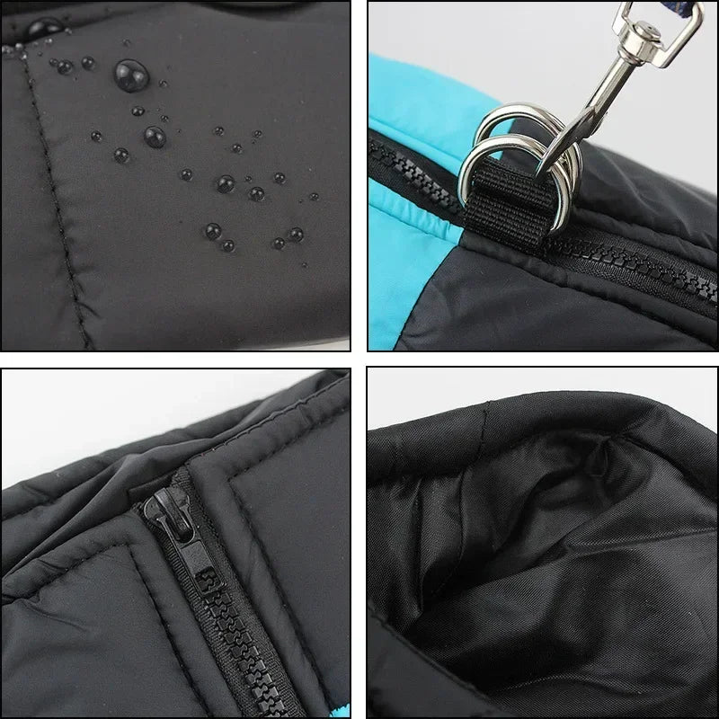 YUNFANCN Waterproof Padded Dog Coat Zipper Winter Jacket