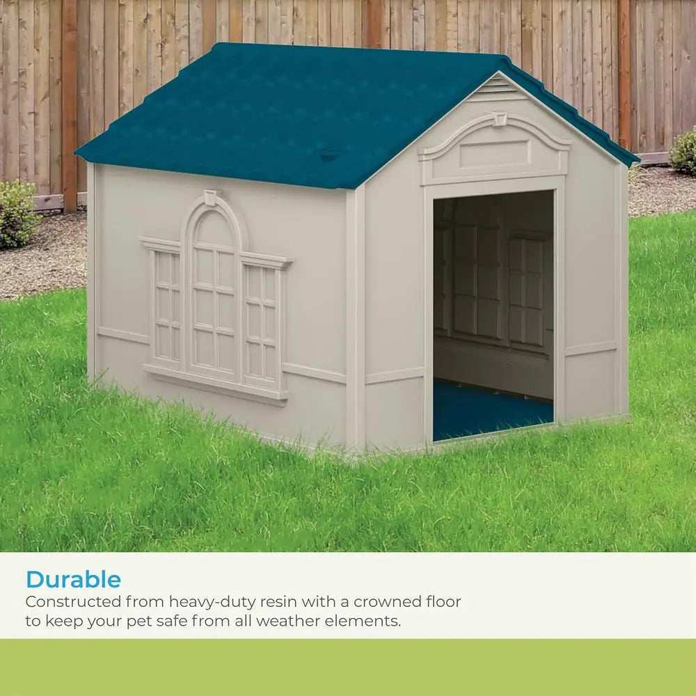 Deluxe Dog House With Removable Roof And Vents Personalization Labels