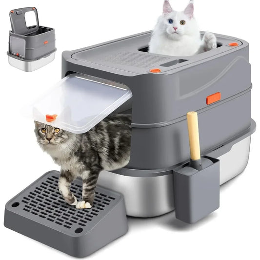 Feature Enclosed Litter Box With FlipTop Lid Builtin Filter