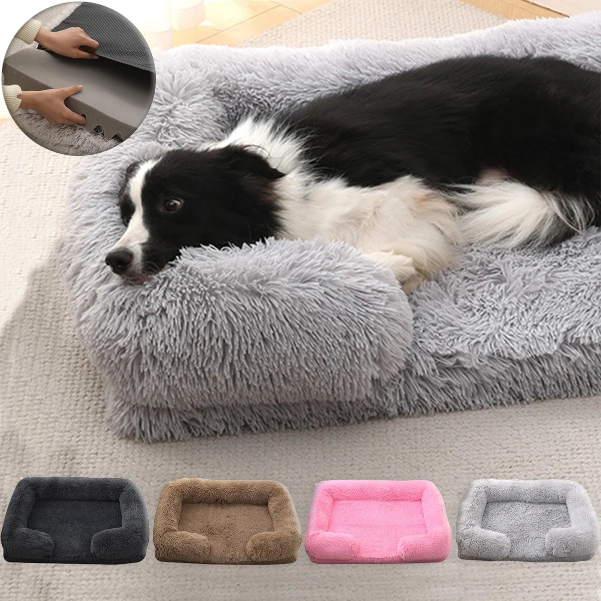 Plush Dog Bed Winter Thickened Pad Sofa With Removable Mat