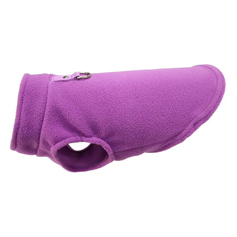 NONECN Fleece Dog Coat With D Ring For Small Dogs And Cats