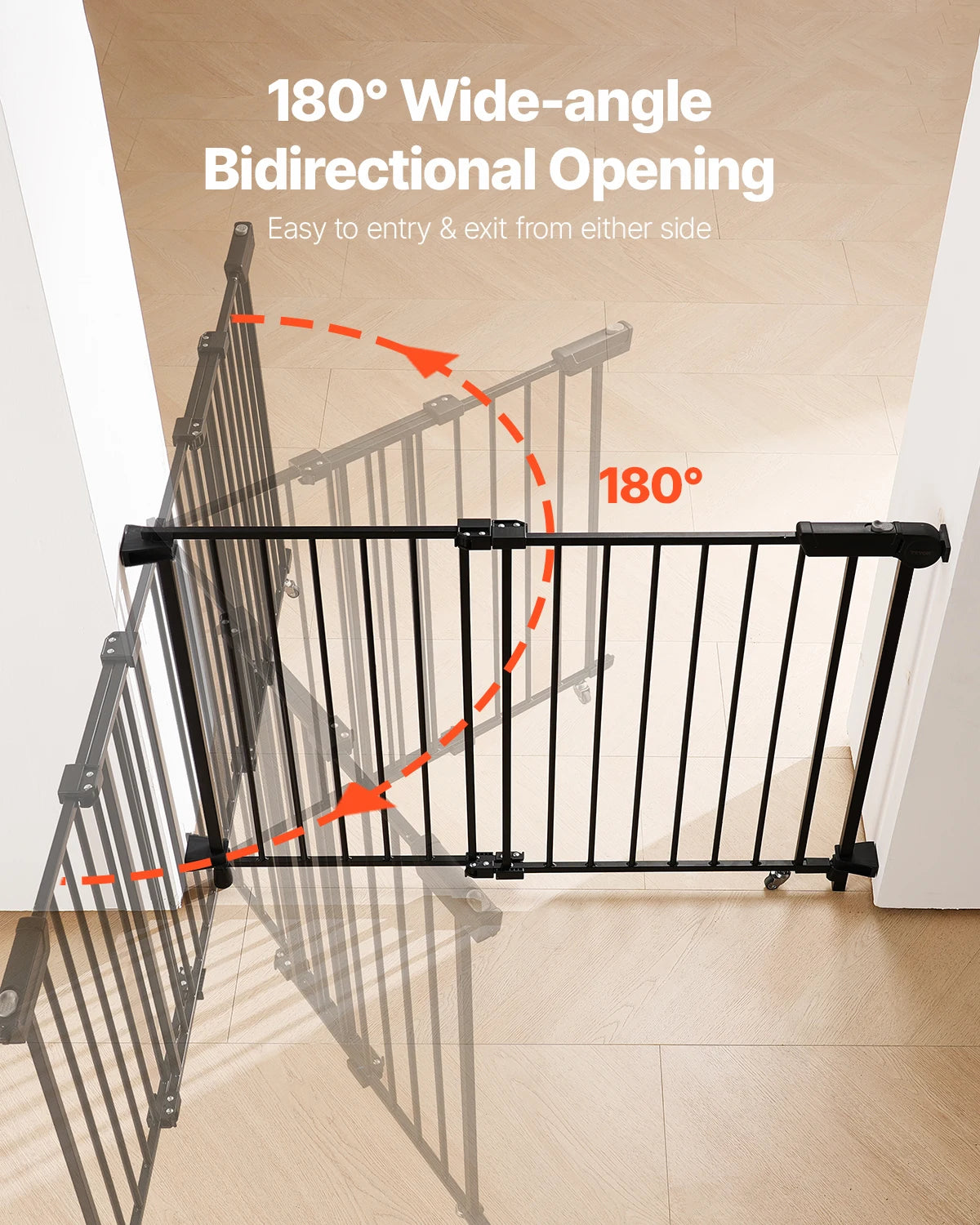 SucceBuy Adjustable Baby Gate for Pets and Kids Stainless Steel