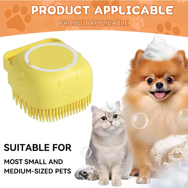 Bath Massage Brush For Pets Silicone Safe Pet Grooming Tool