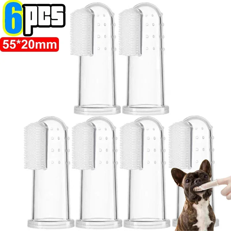 Silicone Fingertip Pet Toothbrush for Dogs and Cats