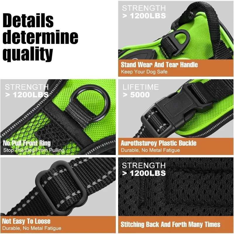 NONECN LED Glowing Dog Harness With Three Light Modes