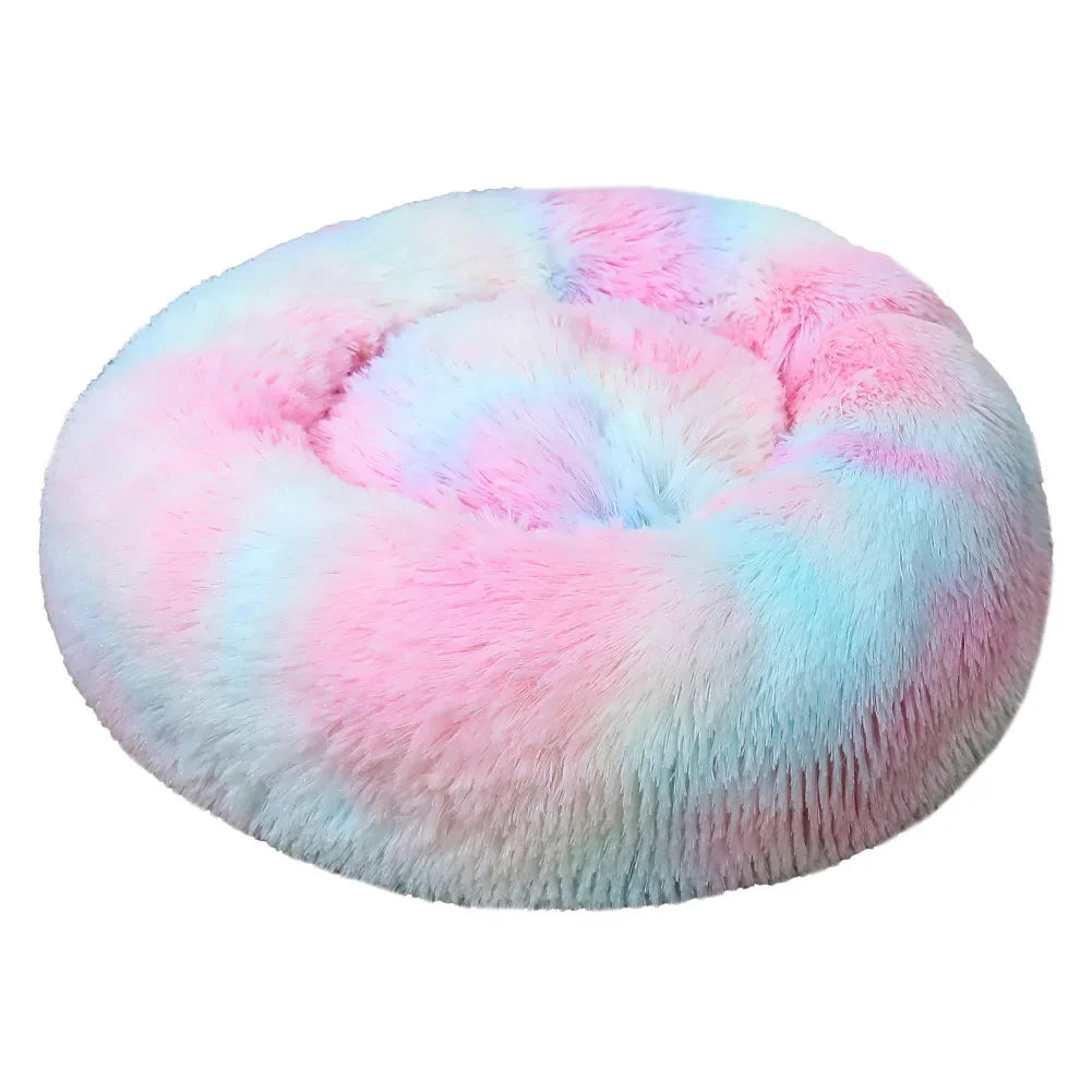 NONECN Cat Bed Washable Plush Donut Bed for Cats Soft
